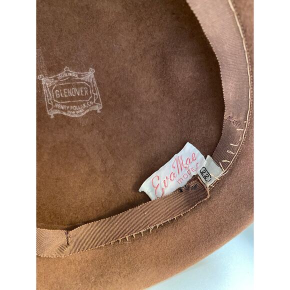 vintage 1950s hat, brown and green striped, mrs maisel millinery, Eva Mae modes - Picture 7 of 7